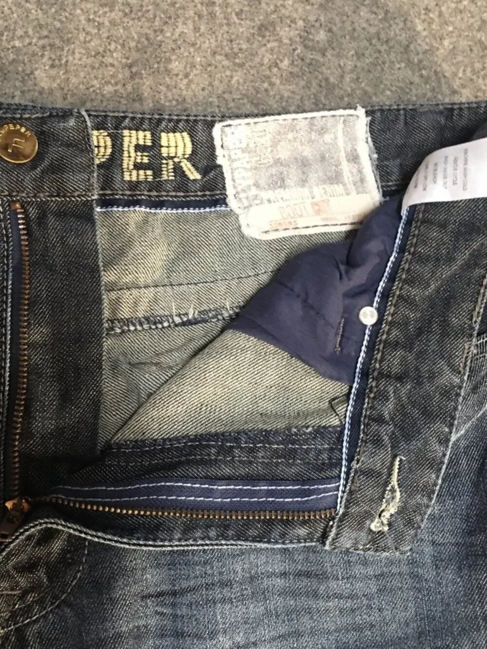 Flypaper Men 36x32 Jeans Blue Dark Wash Embroidered Bootcut Denim 100% Cotton